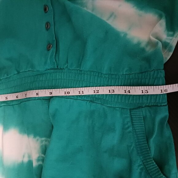 VTG Bridge Sportswear Co. Cotton Teal/White Tie-Dye Smocked Waist Dress Size L - Picture 11 of 13